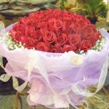 鲜花:紫玫瑰22枝，石竹梅或绿叶搭配，送小熊一只，紫色手柔纸包装（此花需预定）