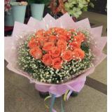 鲜花:5层豪华花篮，主要采用幸福花，粉色玫瑰，百合花，小鸟和红掌为主花材，高2米以上