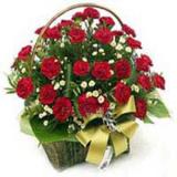 鲜花:19支红玫瑰英文报纸圆形包装